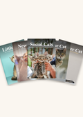 The Life Stages Collection — five Speak Cat guides fanned
